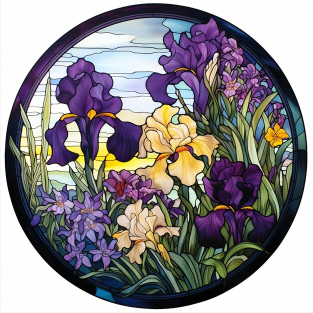 MMA Iris Stained Glass Hanging